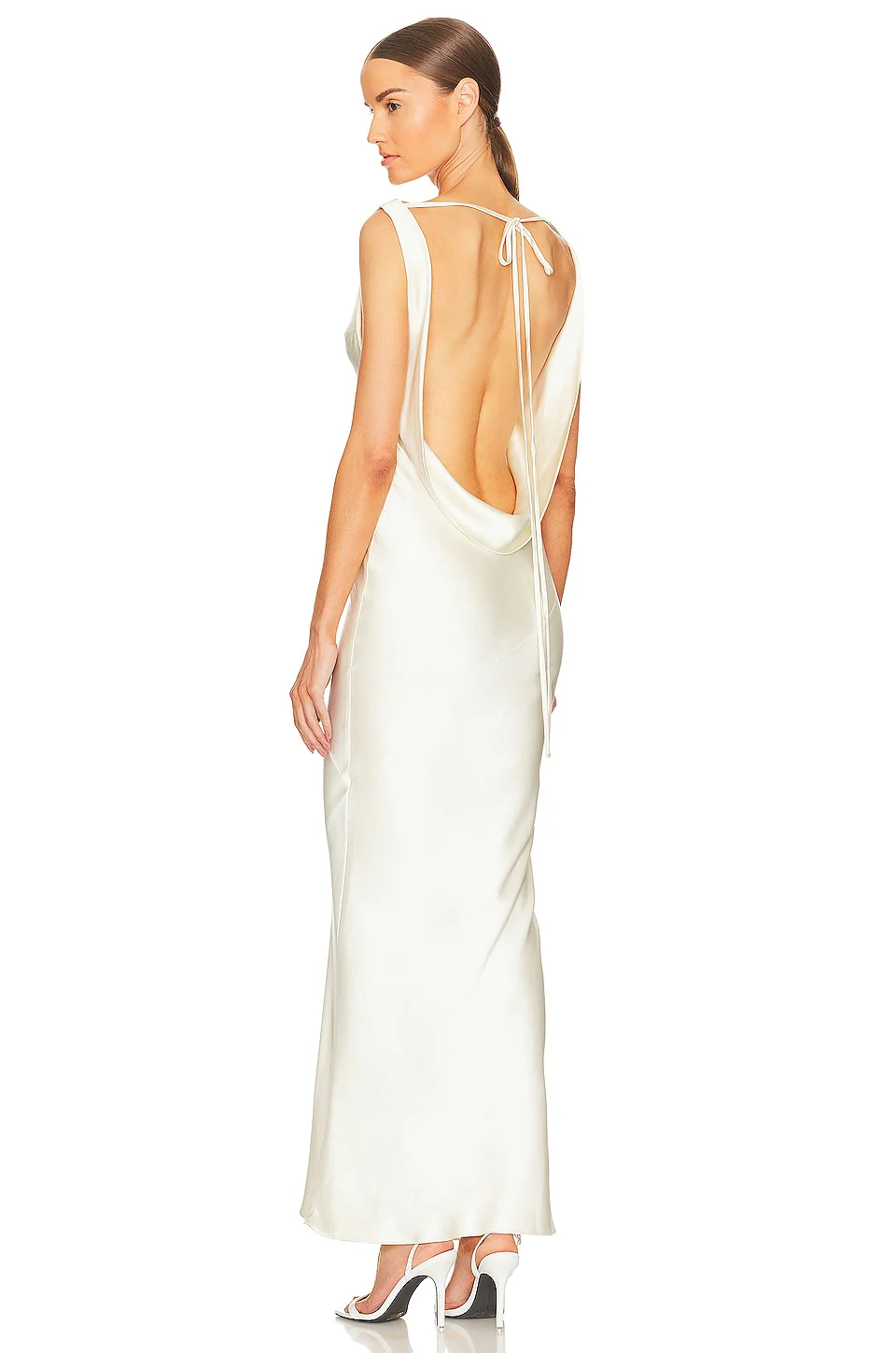 Plunging Back Cowl Dress