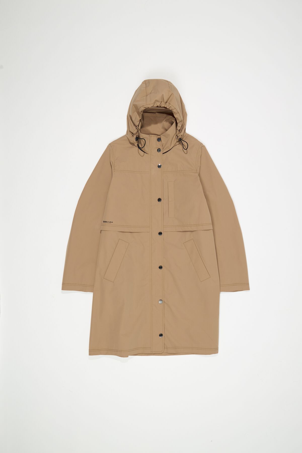 Light camel straight trench