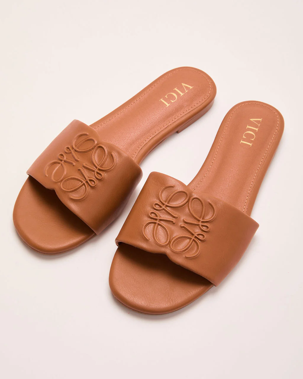 Santorini Sun Faux Leather Tonal Design Sandals
