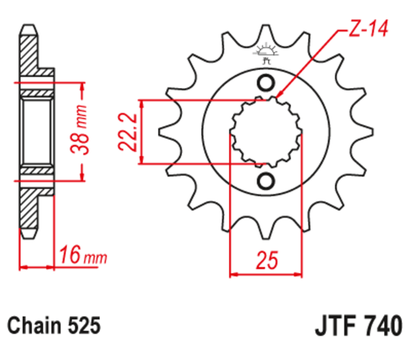 JT. anti-noise steel 740 - 525Ref: JTC00604A / 1126803001