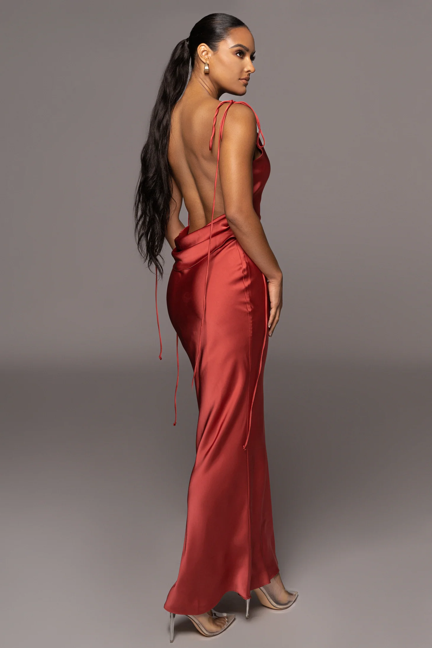 Red Irresistible Satin Maxi Dress