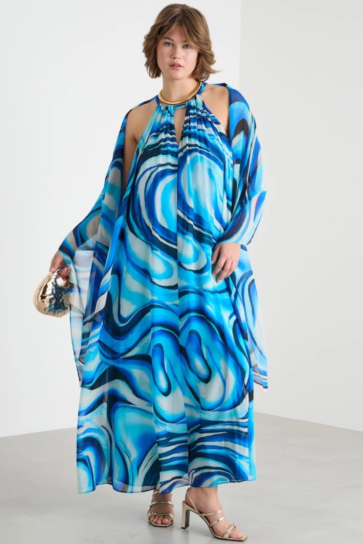 Patterned stole - LIGHT BLUE