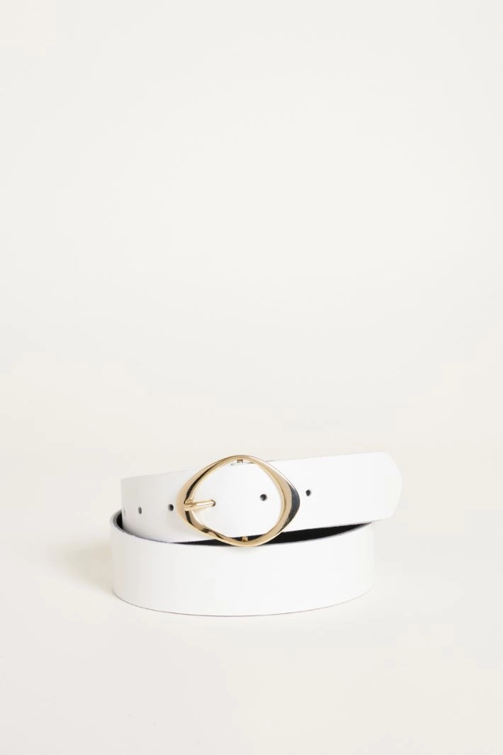 Leather belt - WHITE