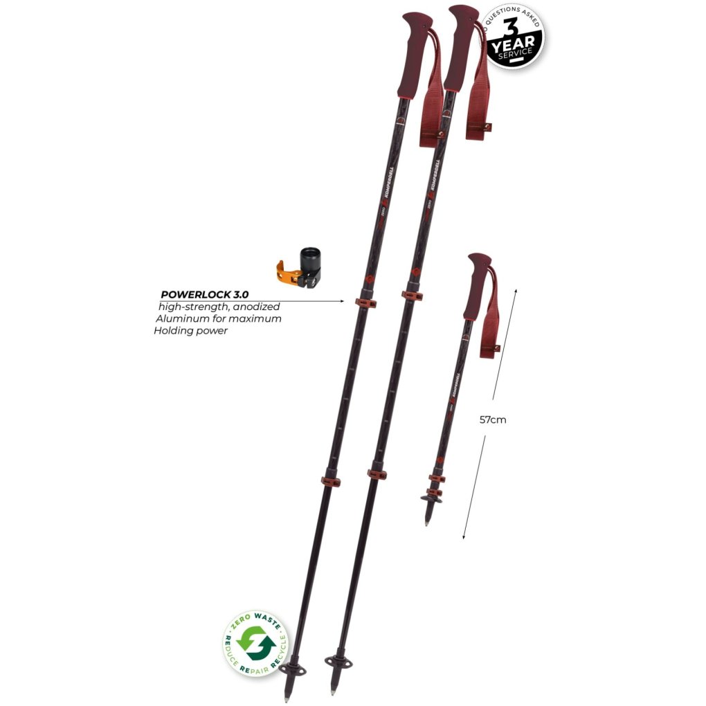 Komperdell Carbon EVO Zero Compact Trekking Poles (Pair) - malbec