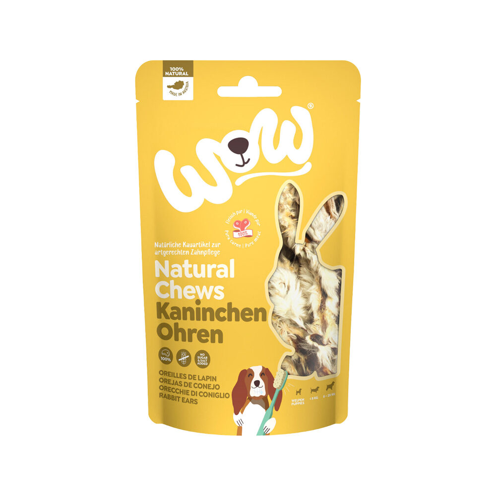 WOW! Natural Chews - Rabbit ears - 120 g