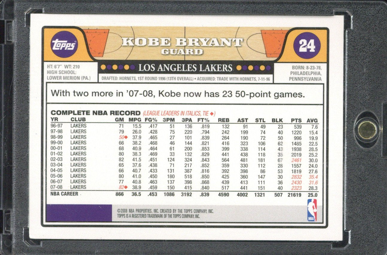 2008 Topps NBA Properties Kobe Bryant #24