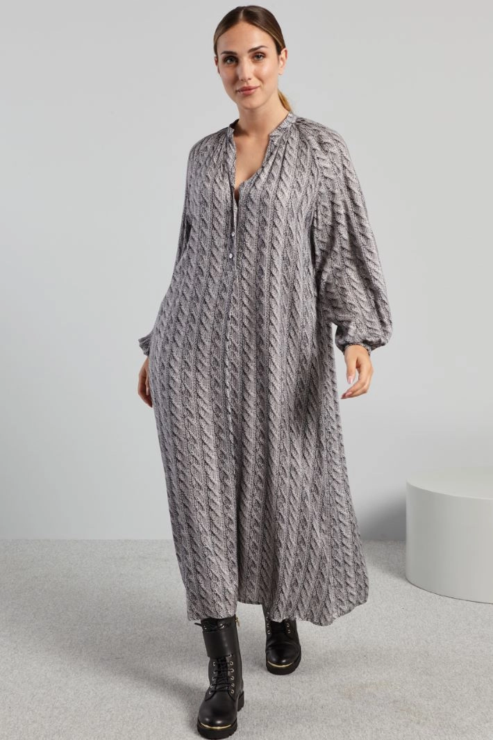 Long printed dress - GREY