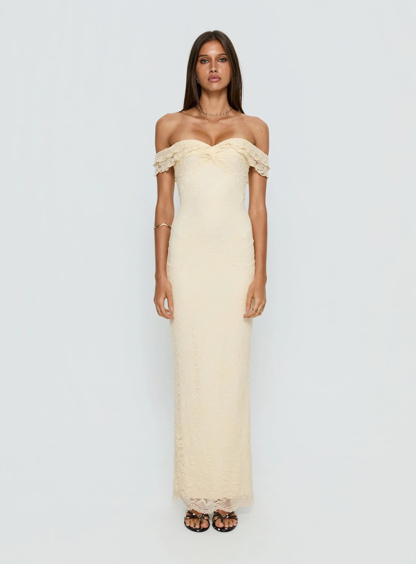 Anabeila Strapless Maxi Dress Lemon