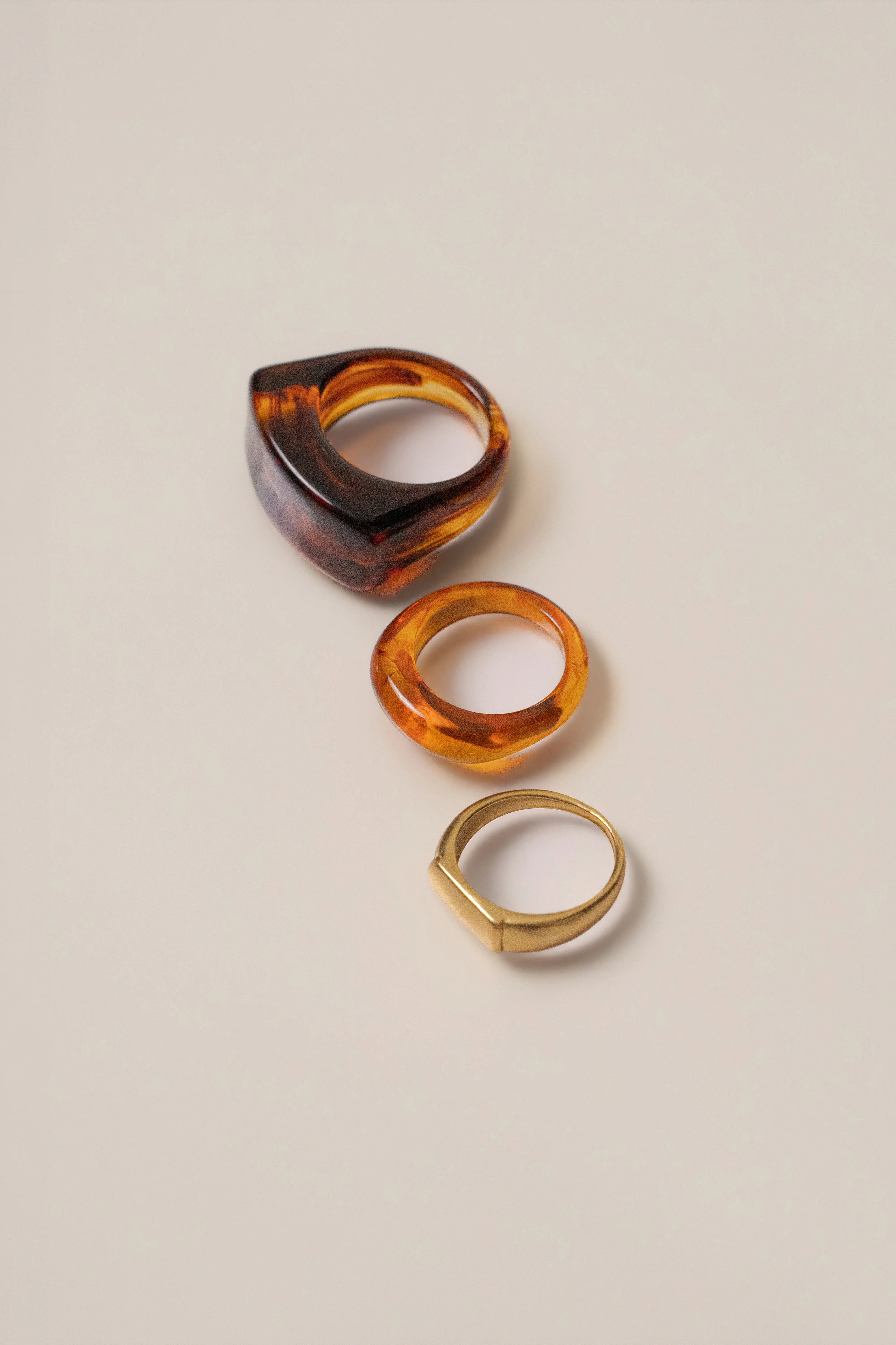 Gold Sand And Sun Ring Set