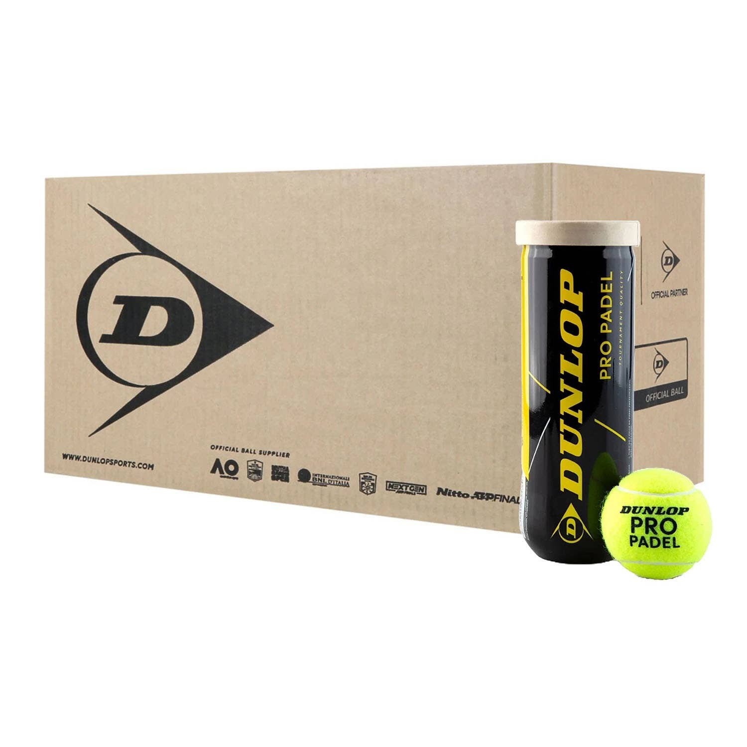 BOX OF 24 CANS OF 3 BALLS DUNLOP PRO PADEL 601552