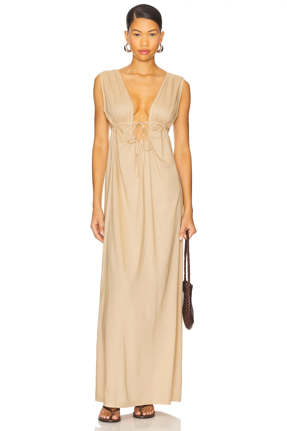 Calli Ruched Front Tie Dress