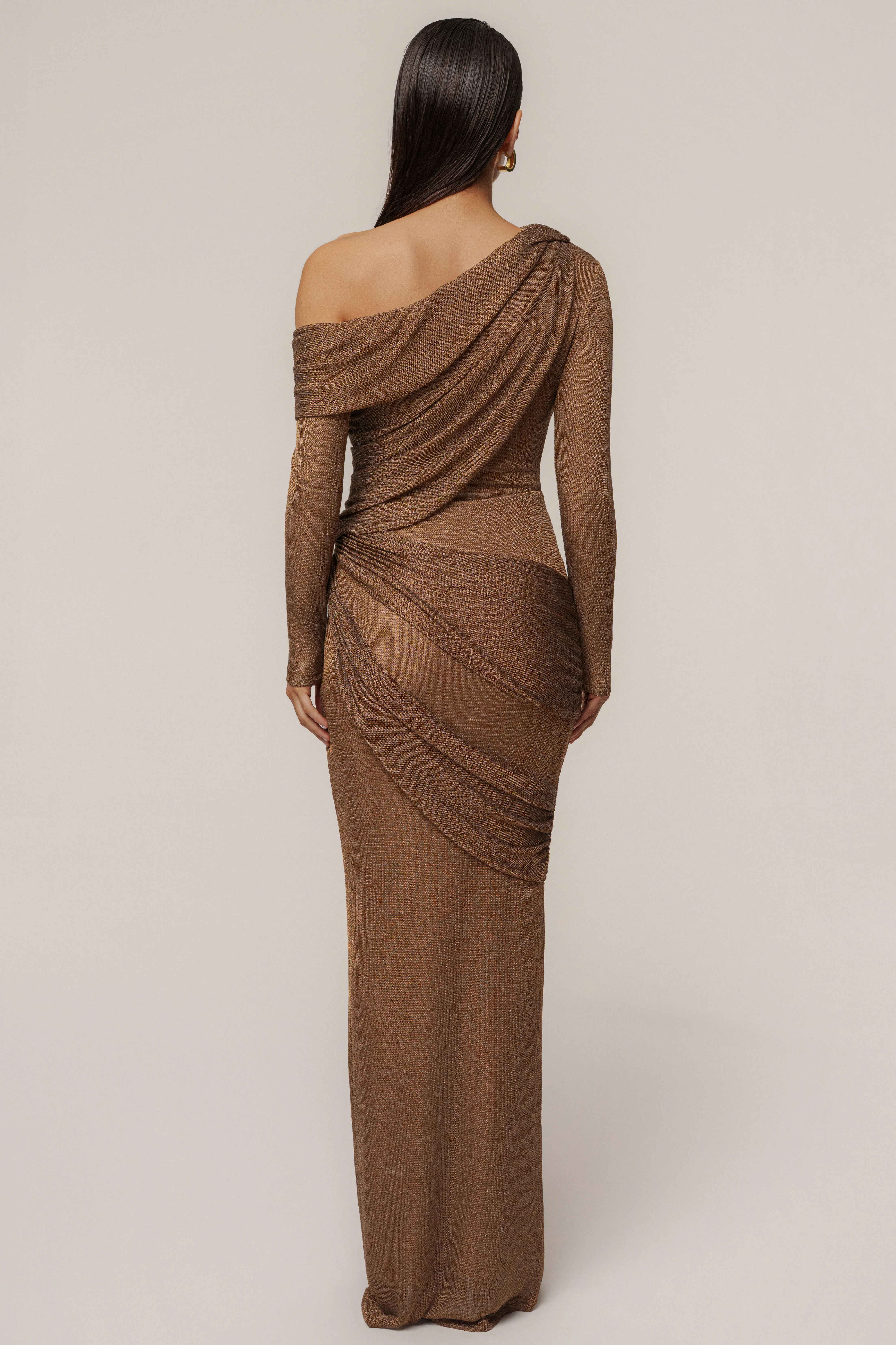Bronze Opulent Metallic Maxi Skirt