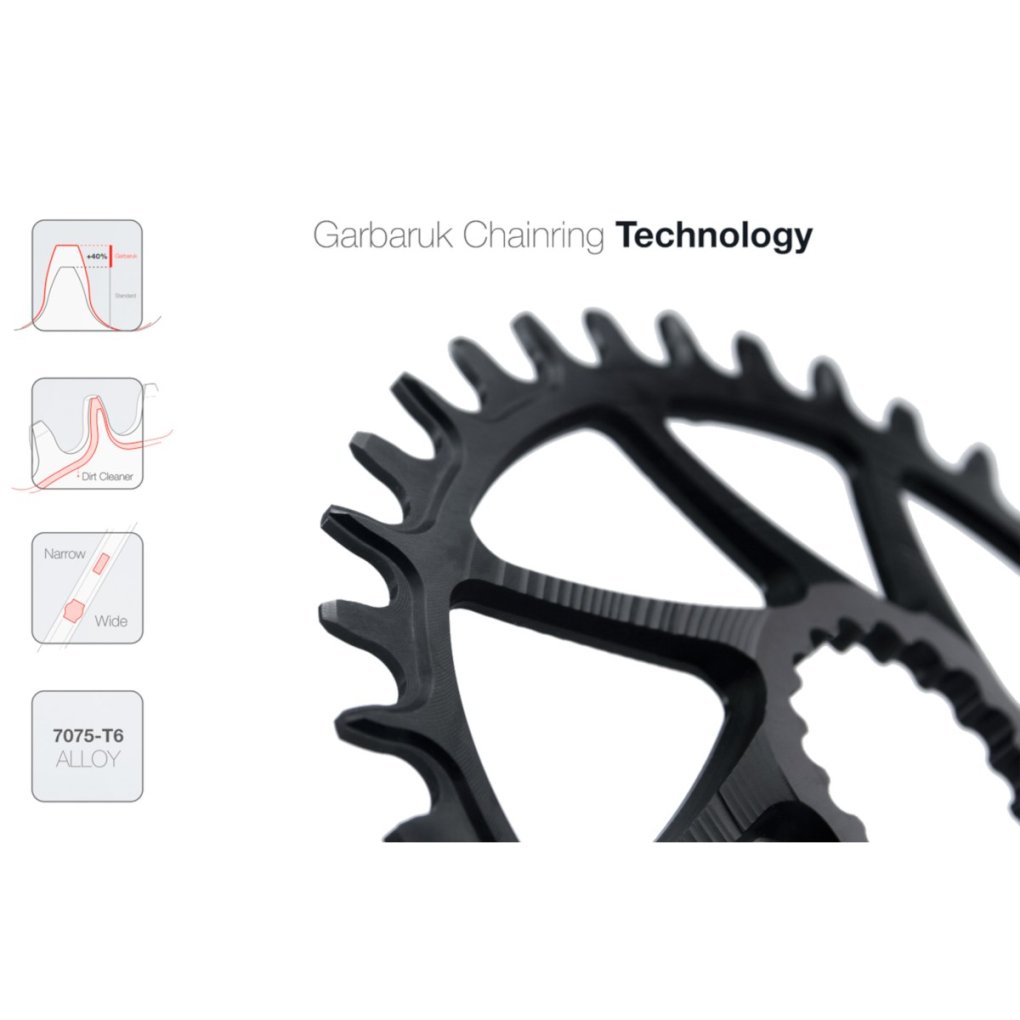 Garbaruk MTB Chainring - Direct Mount / Round / Narrow-Wide - for Race Face Cinch - black