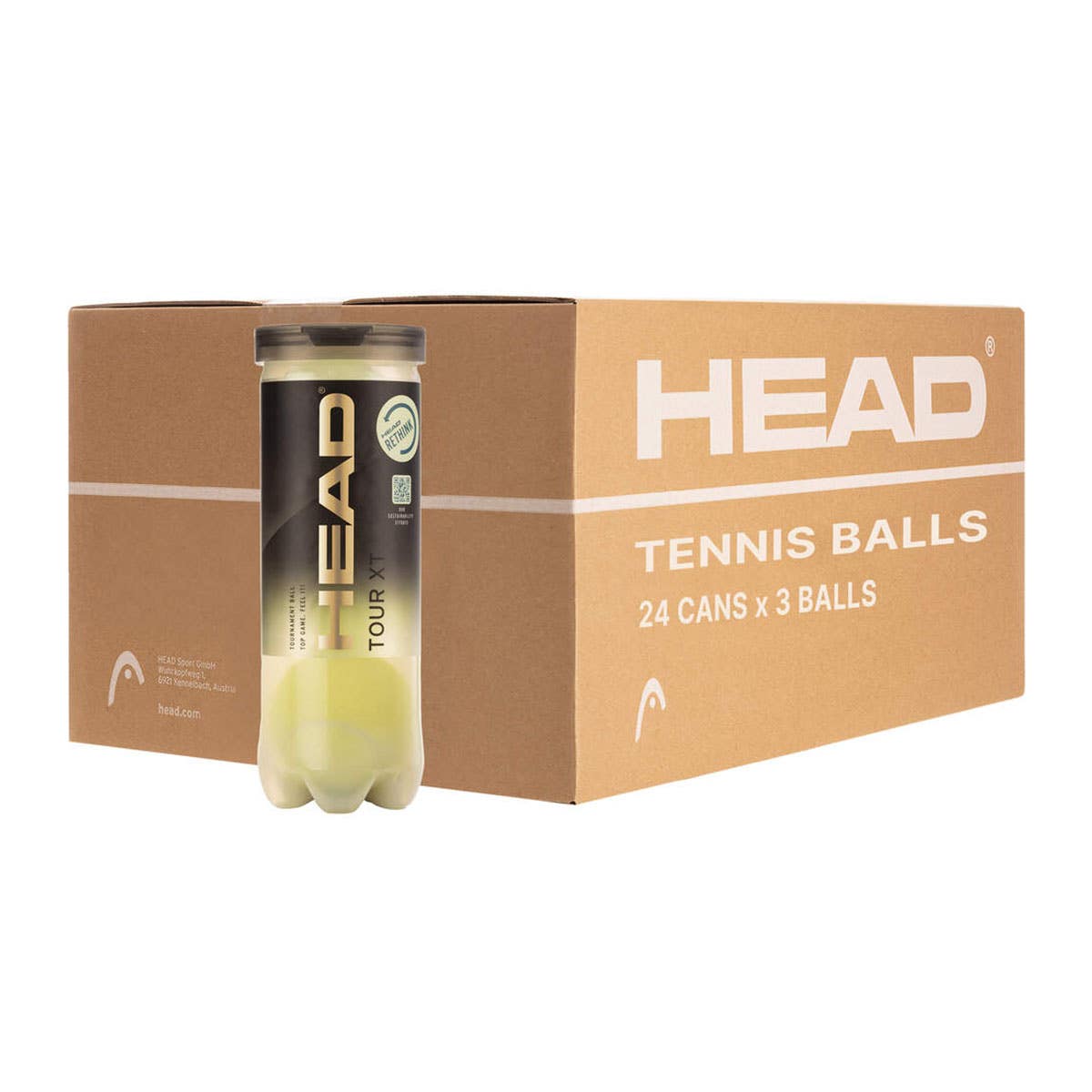 BOX 24 CANS 3 TENNIS BALLS HEAD TOUR XT