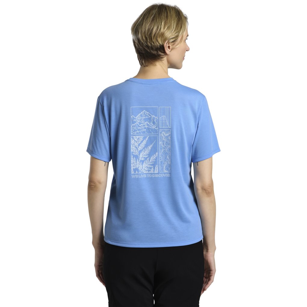 Jack Wolfskin Vonnan Graphic T-Shirt Women - EXPLORE mid blue