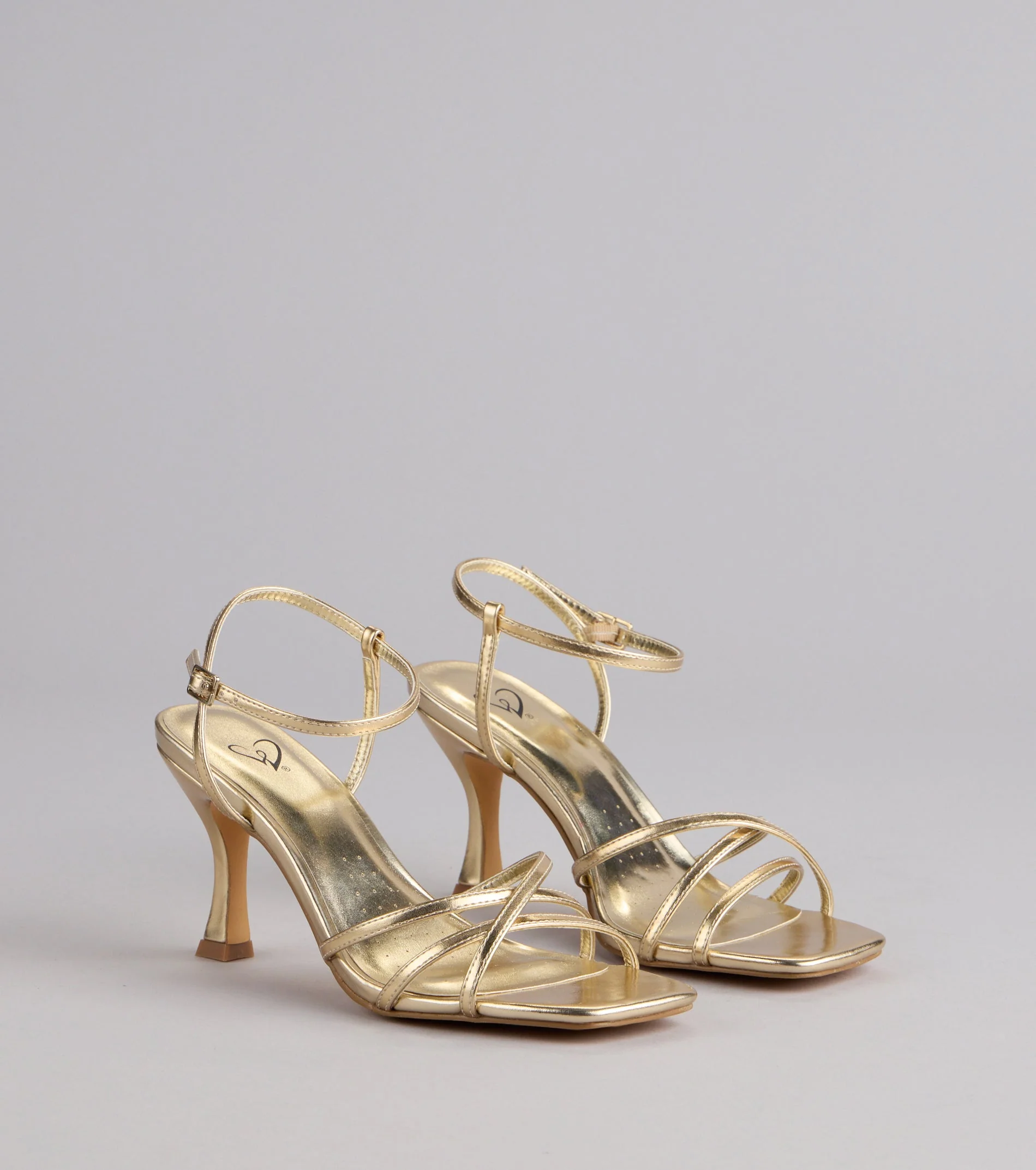 Shine Hour Metallic Strappy Stiletto Heels