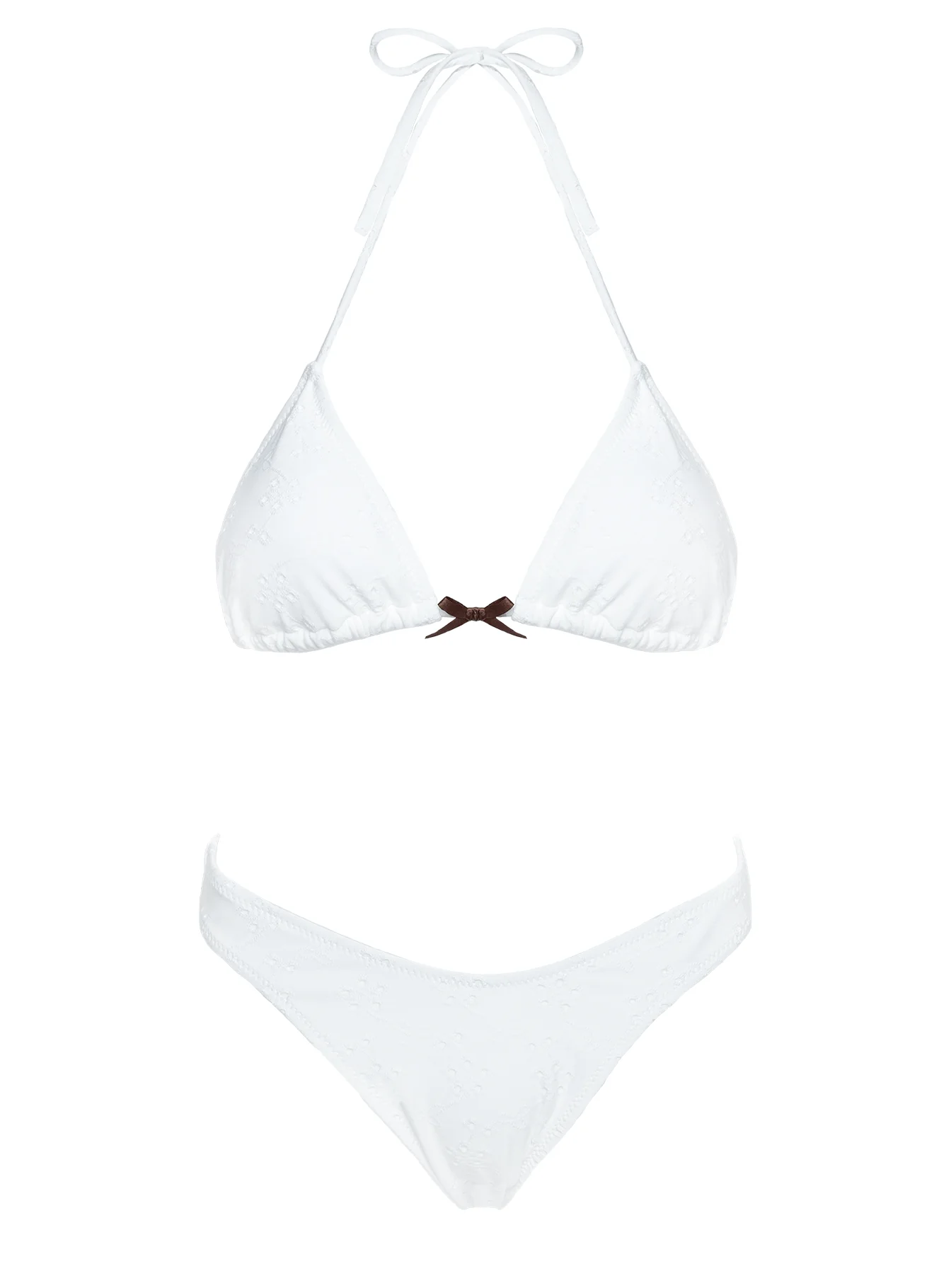Lucky Bay Anglaise High Side Bikini Bottoms White