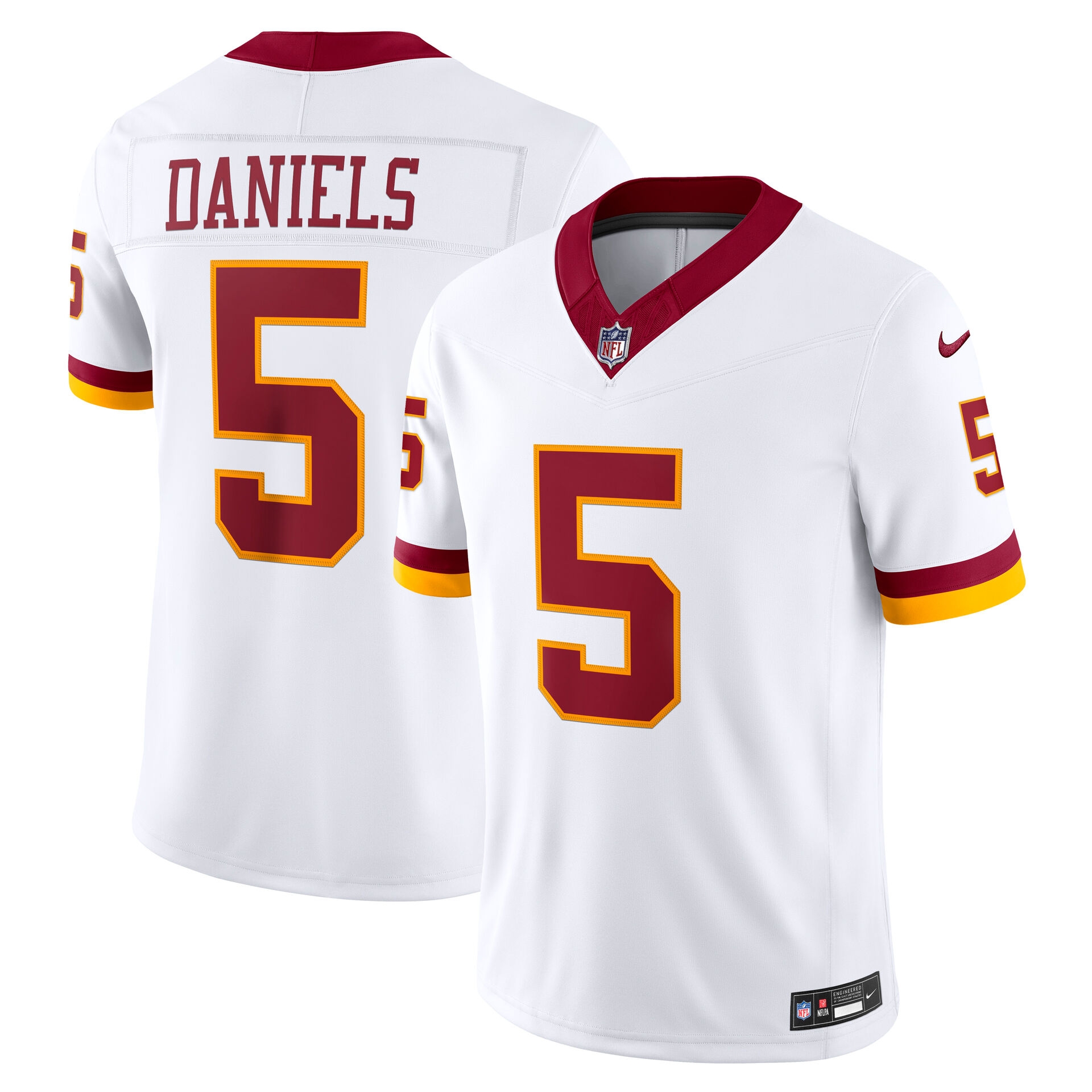 Jayden Daniels #5 Washington Commanders 2026 Stitched Limited NFL Jersey White