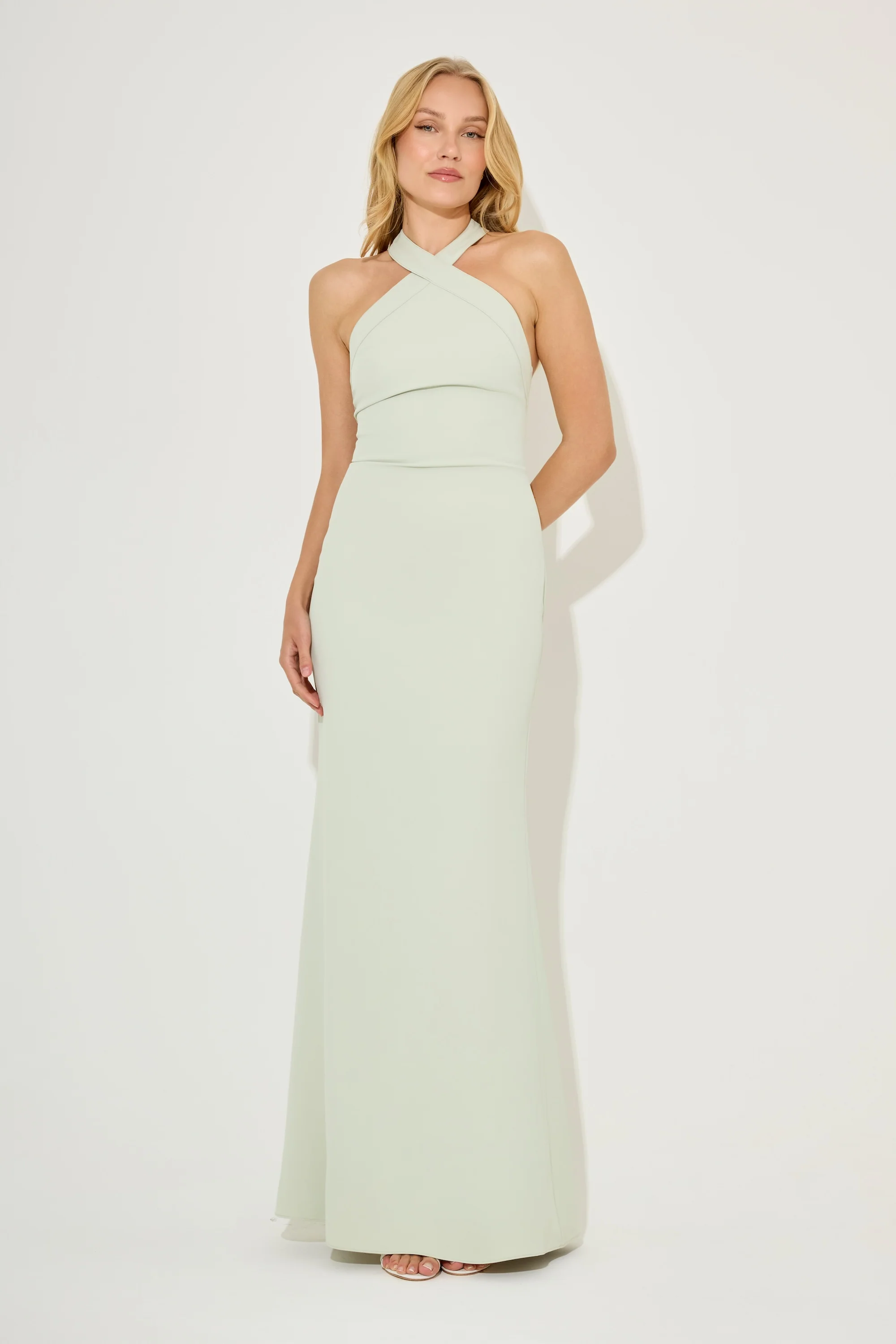 Cross Halter Neck Maxi Dress