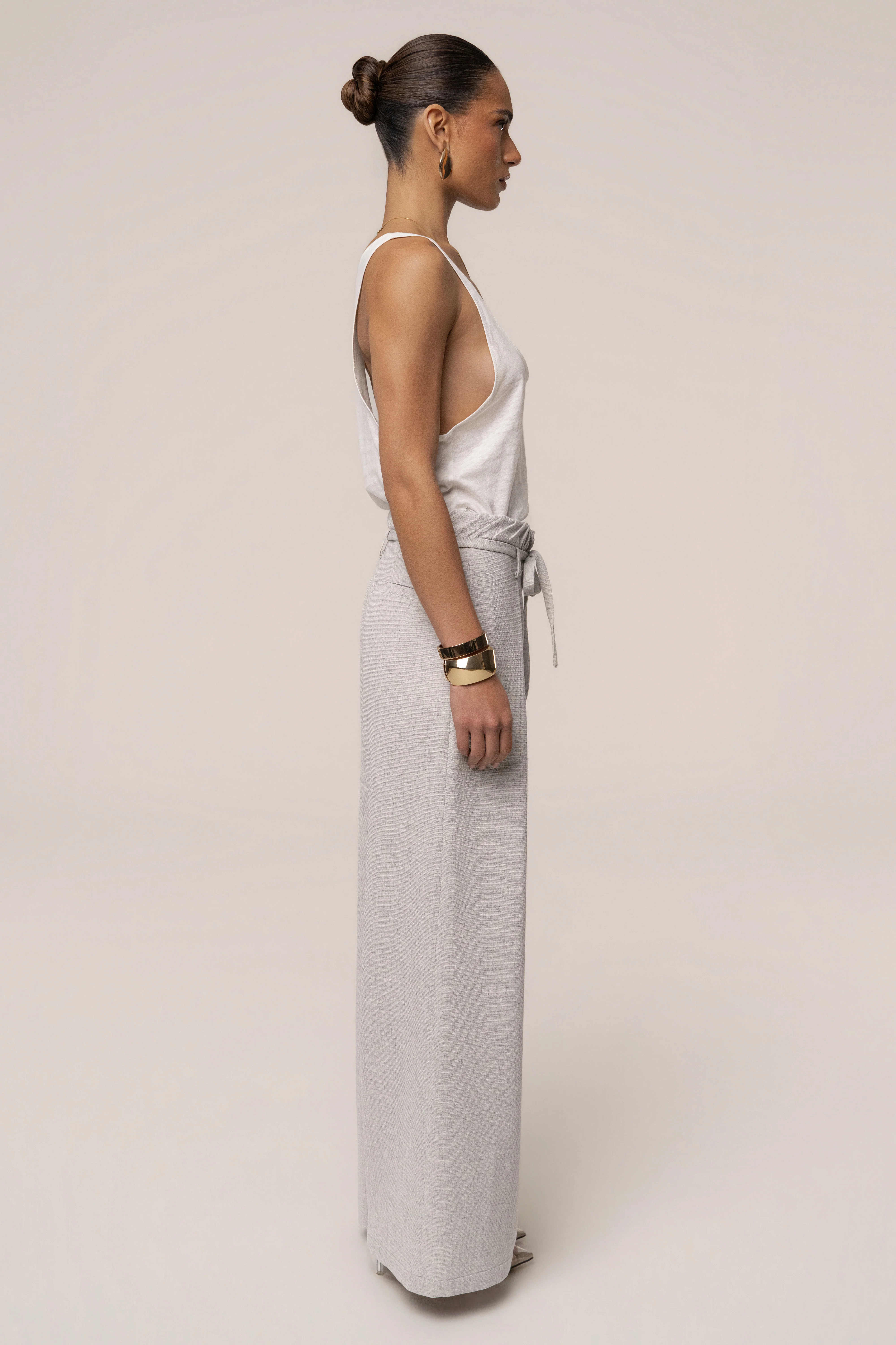 Heather Grey Refined Ease Wide Leg Pants