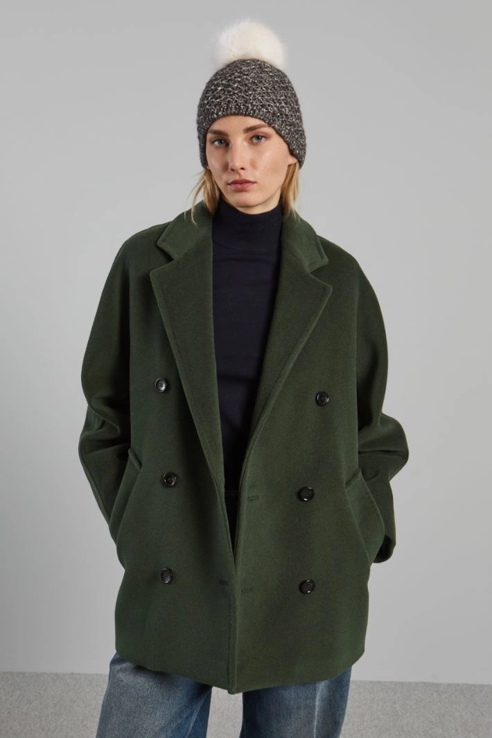 Beanie with pom pom - LEAD GRAY