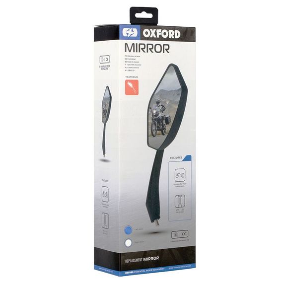 Rétroviseur Oxford Trapezium DROIT (l'unité) Universel - NoirRef : OD0103 / OX153