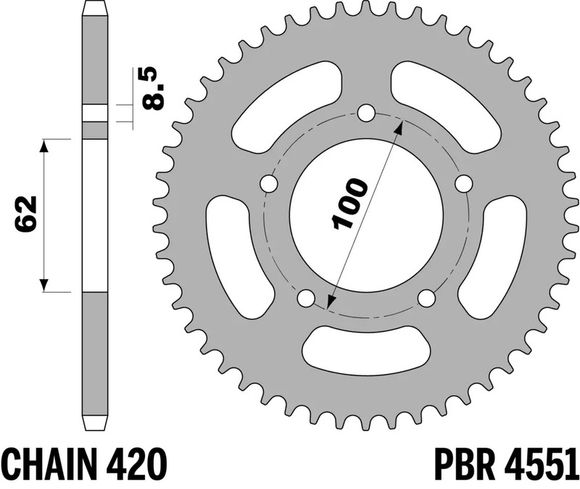 Standard steel PBR crown - 420 52 teethRef: PBR01649A / 1151594001