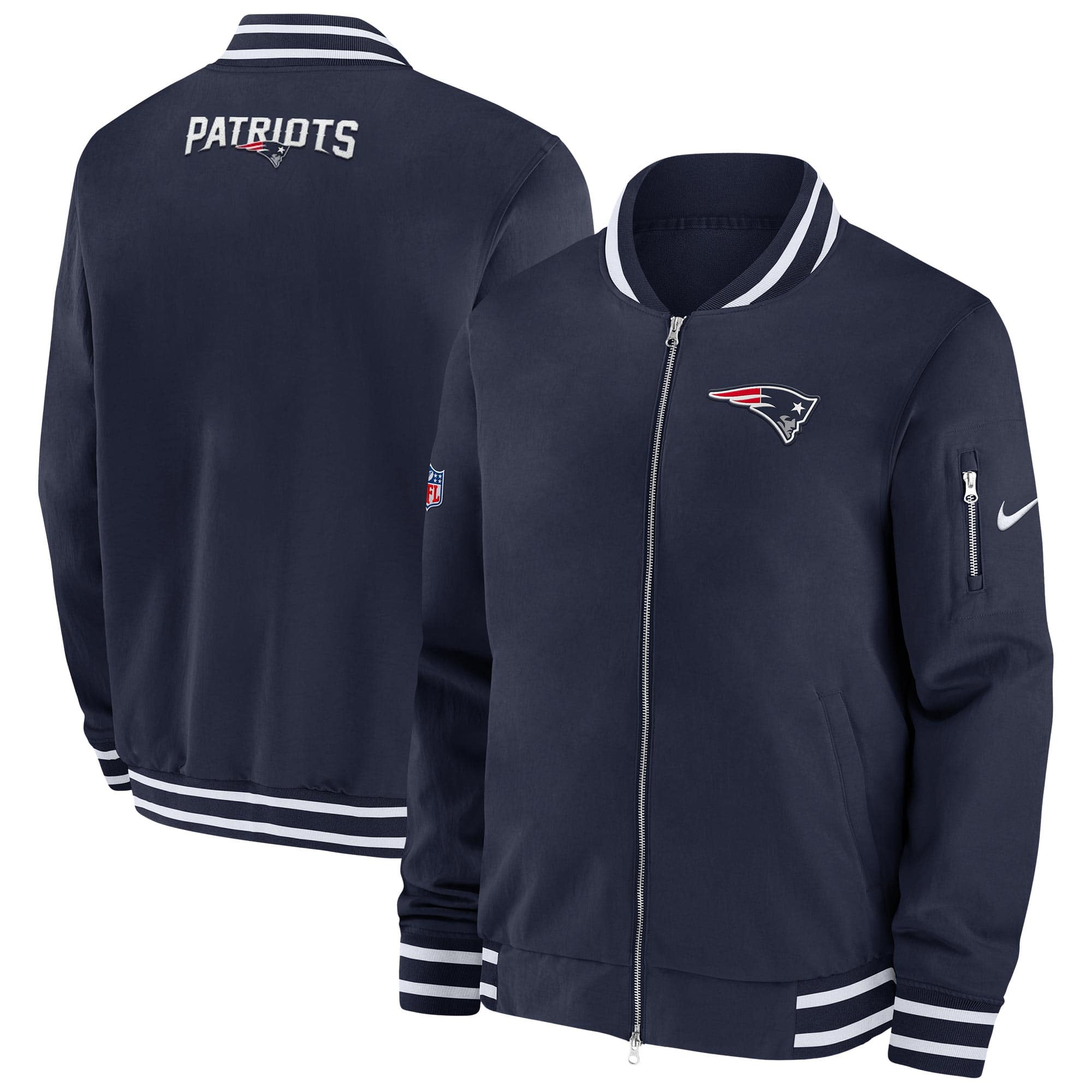 New England Patriots NFL Sideline Nike Coach Bomber Jacket