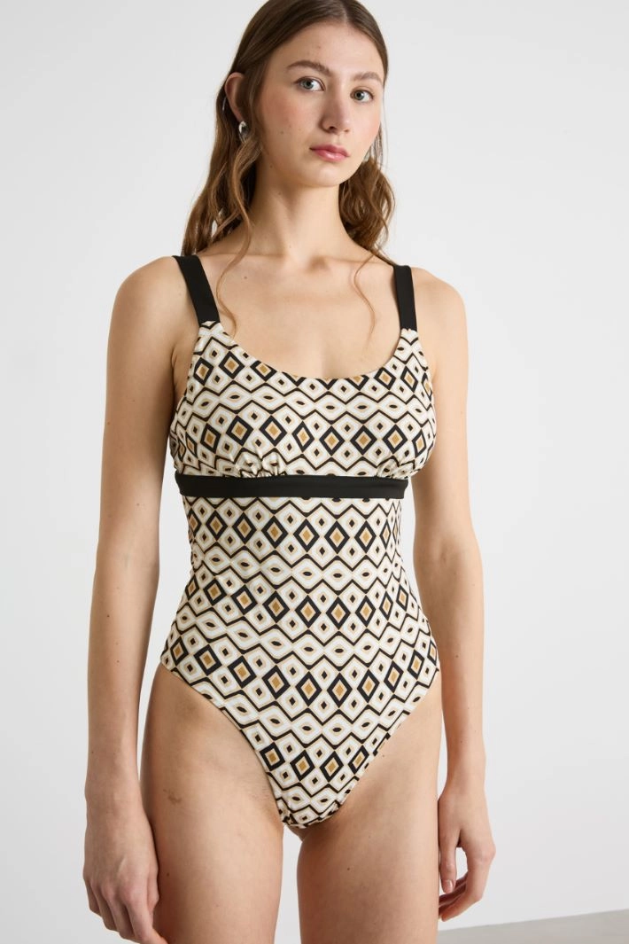 Reversible swimsuit - PINK BLACK WHITE