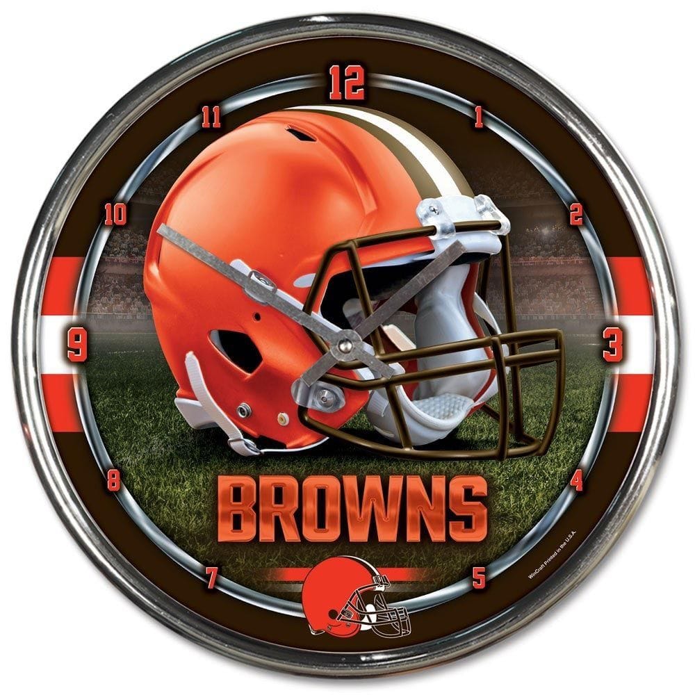 Cleveland Browns Chrome NFL Wall Clock