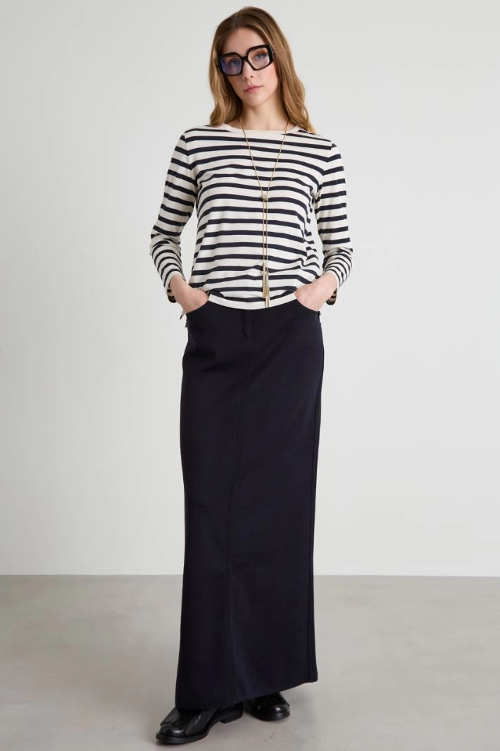 Wool jersey skirt - NIGHT BLUE