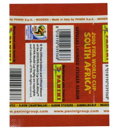 Panini World Cup 2010 Packet Gold - Sticker With blue Back