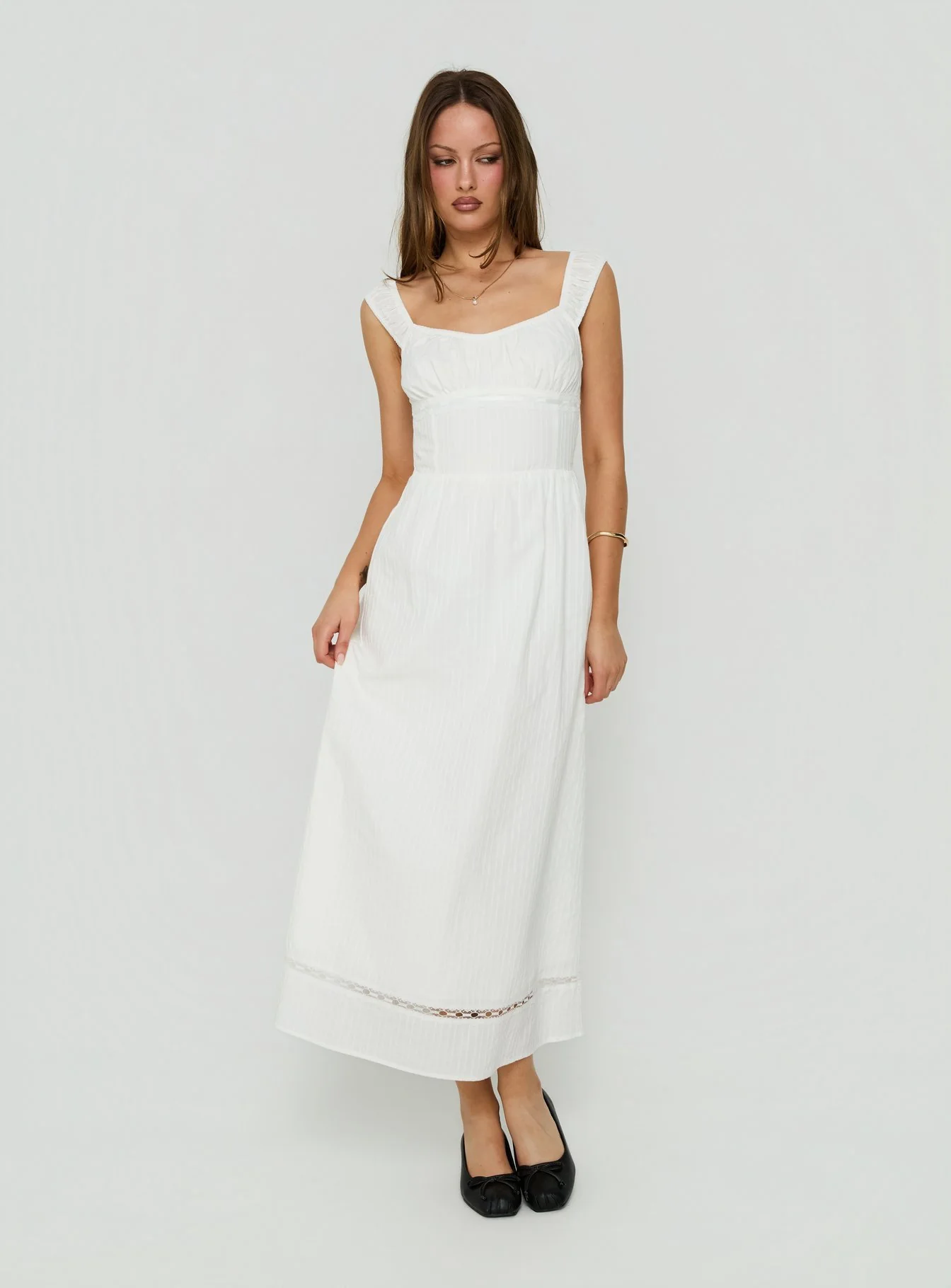Garconne Textured Maxi Dress White