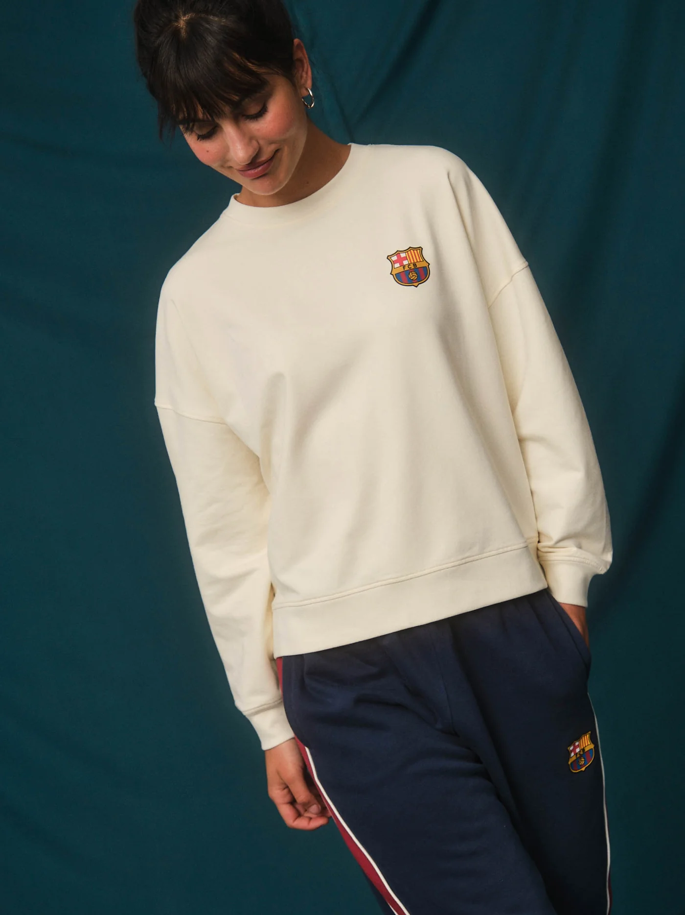 Sweatshirt Beige Barça  - Woman
