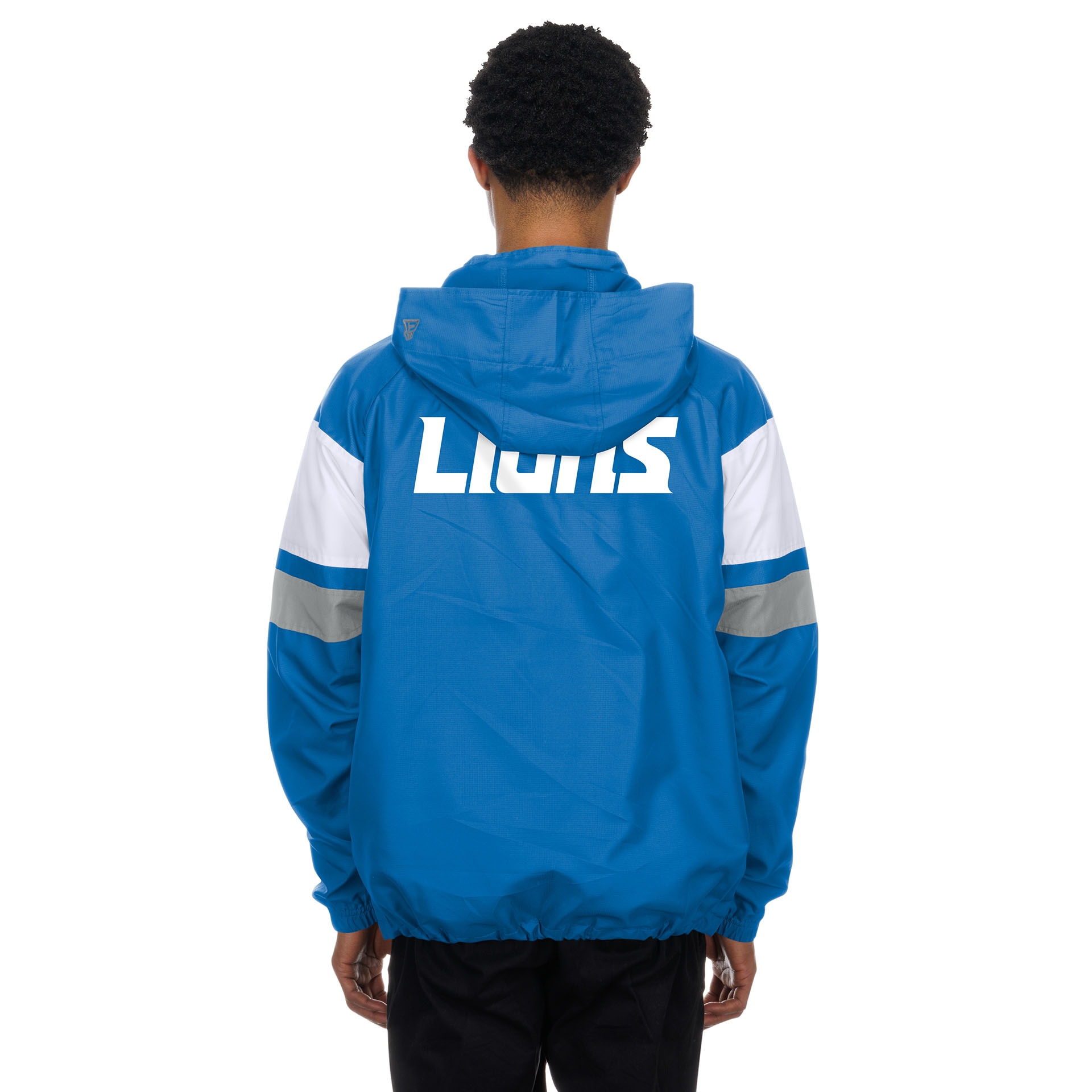 Detroit Lions NFL Quarter Zip Windbreaker Jacket Blue