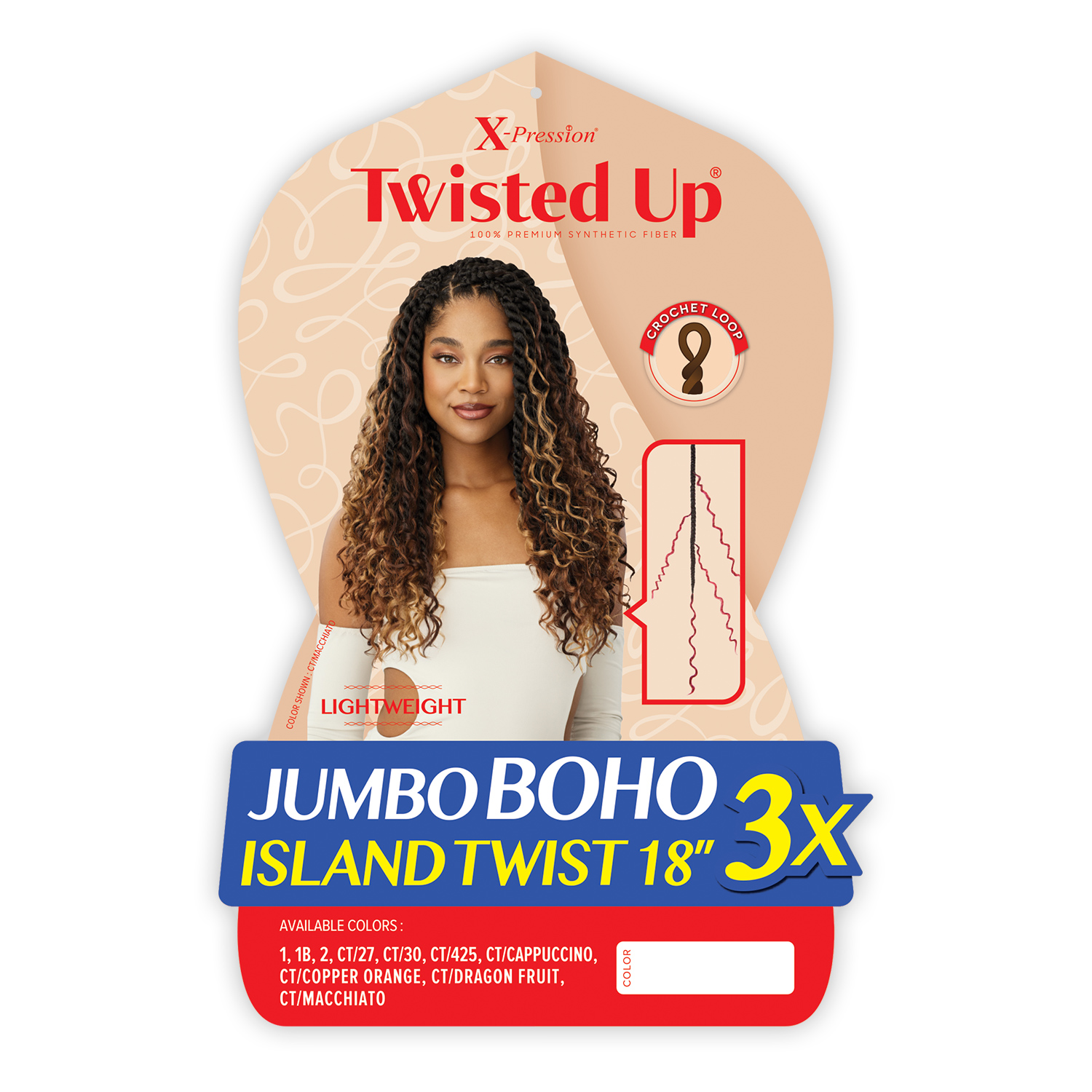 Outre Crochet Braids X-Pression Twisted Up 3X Jumbo Boho Island Twist 18