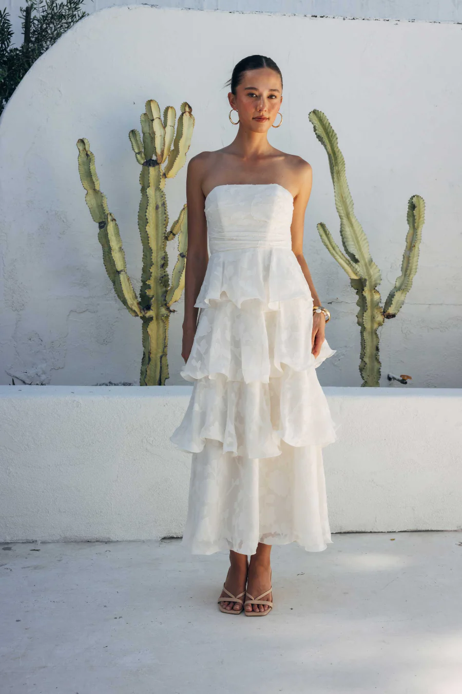 Paisley Tiered Ruffle Midi Dress