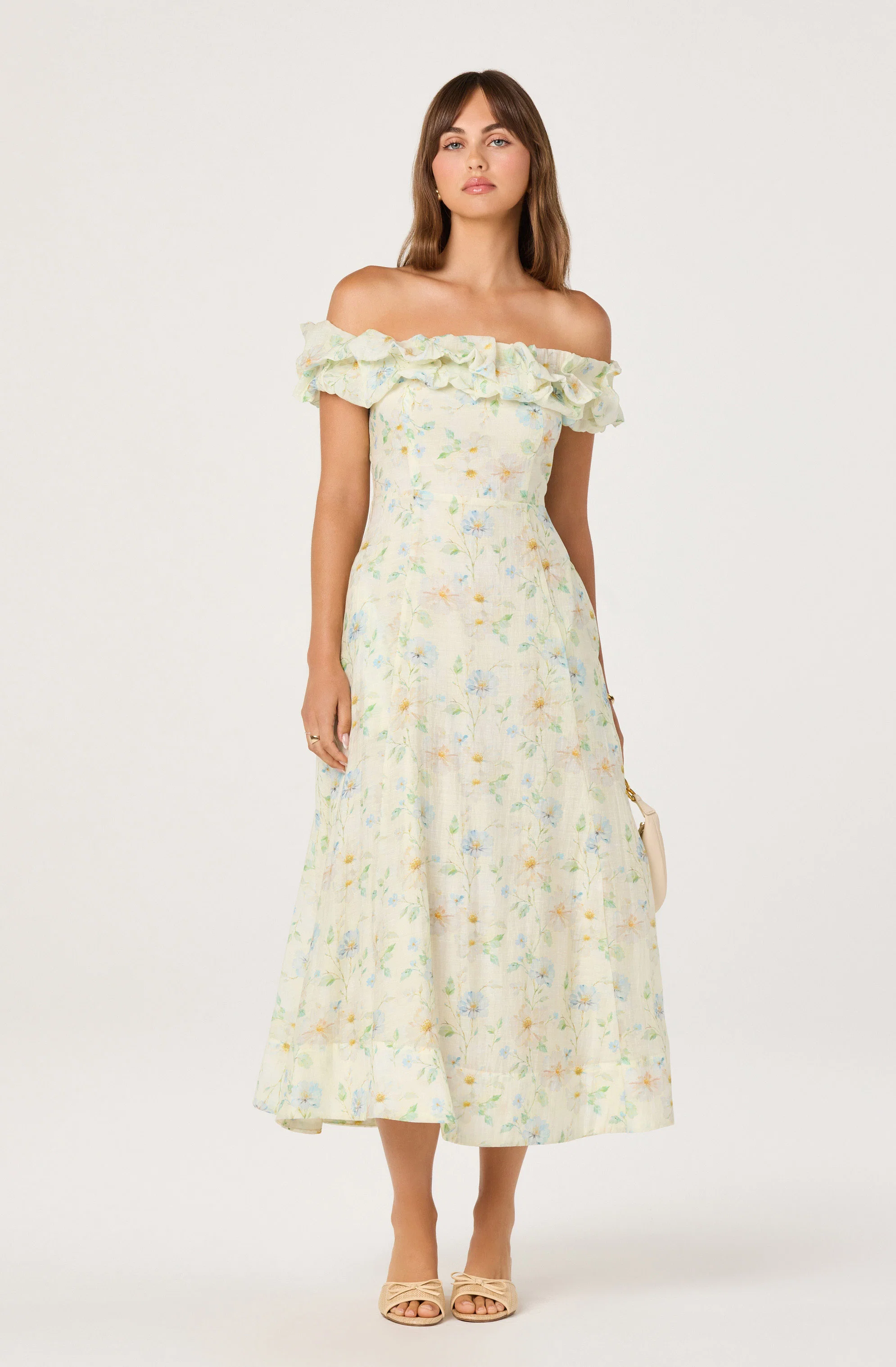 Alannah Off-Shoulder Floral Midi Dress