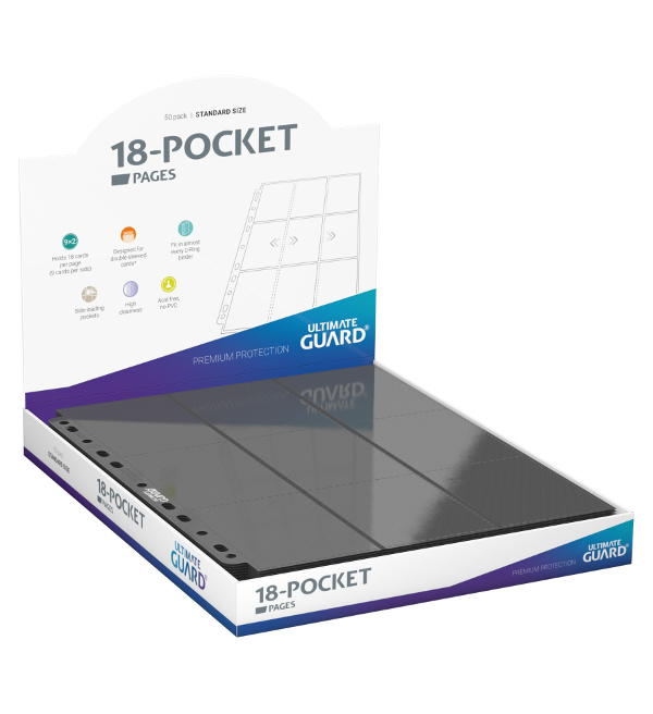 UG Supreme 18-Pocket Side-Loading Pages Grey - 50 Pcs