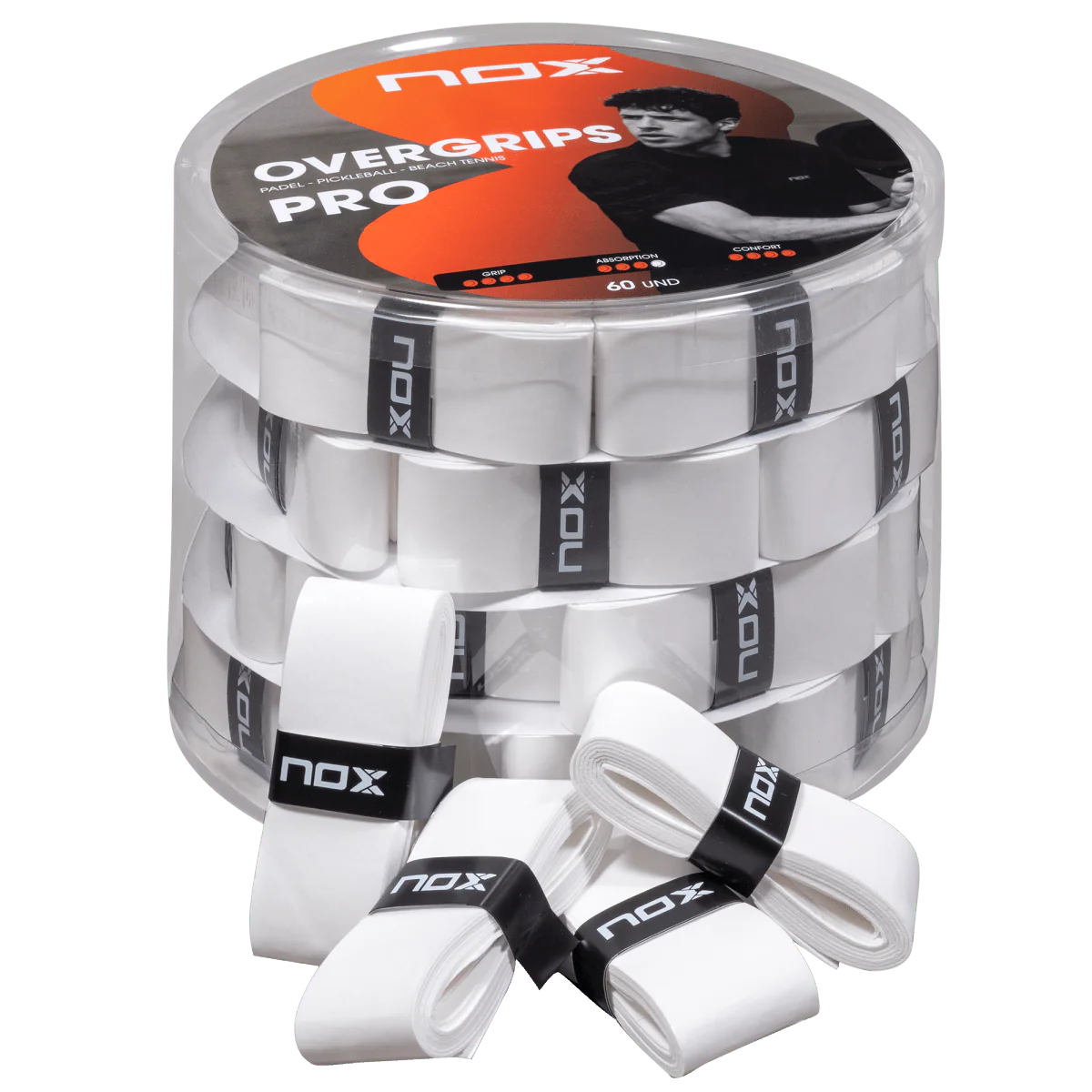 Overgrips PRO white smooth can (60 pcs)