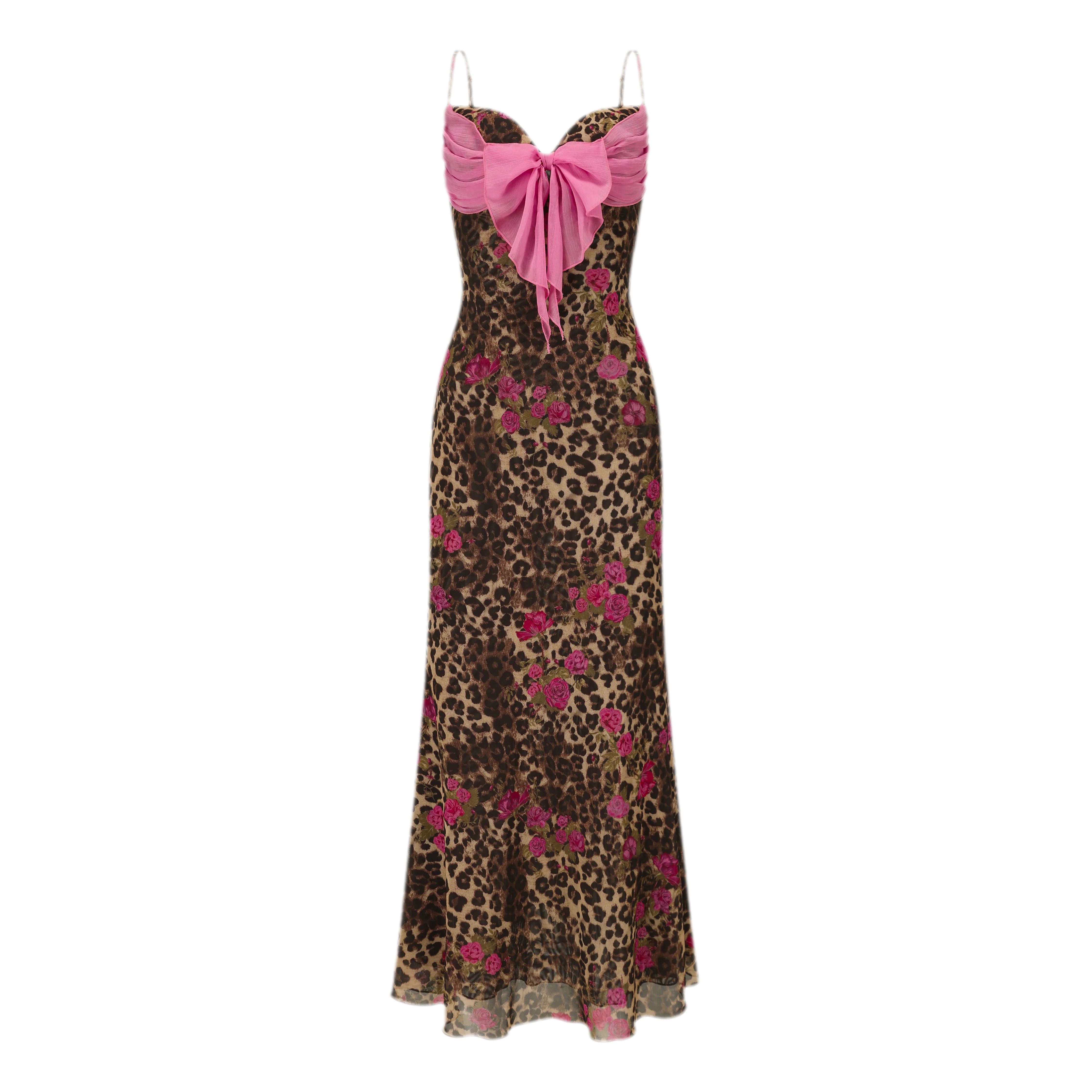 Leopard Print Fishtail Cami Dress