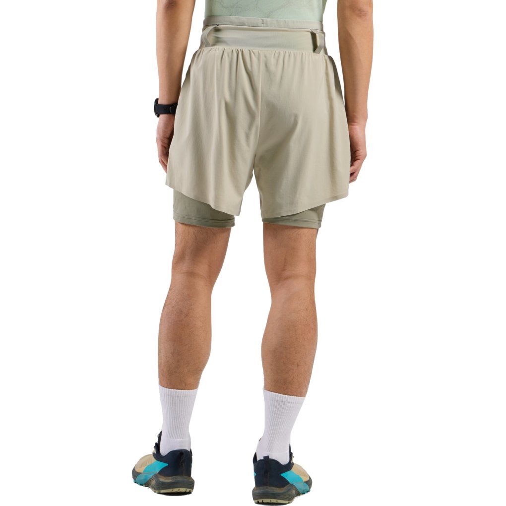 Odlo X-Alp 6-inch 2-in-1 Trail Running Shorts 2.0 Men - agate gray - vetiver