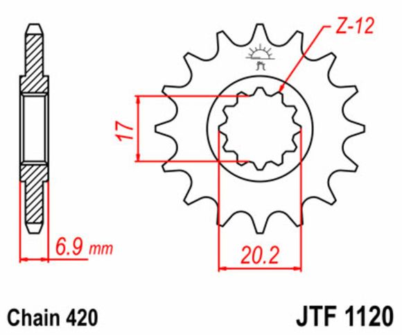 JT. Standard steel 1120 - 420Ref: Jtc00282A / 1077202004