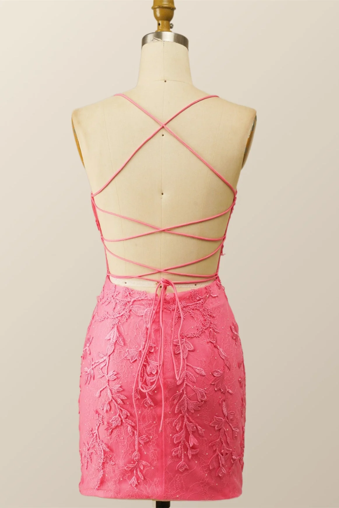 Hot Pink Lace Bodycon Mini Dress