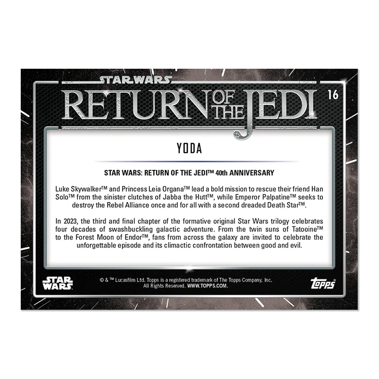 2023 Topps Star Wars: Return of the Jedi™ 40th Anniversary Card #16 - Yoda - Topps UK