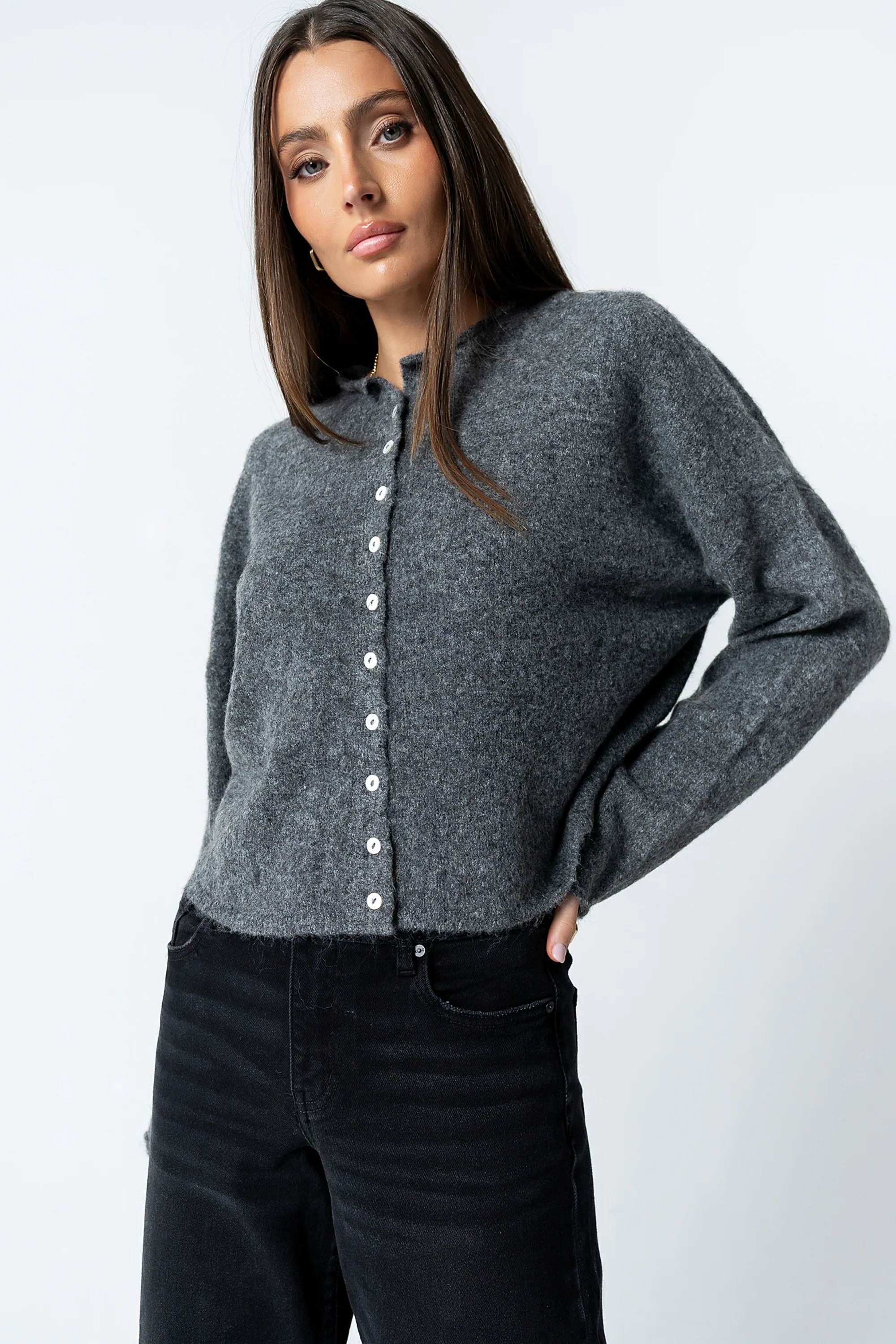 Maci Cardigan in Charcoal
