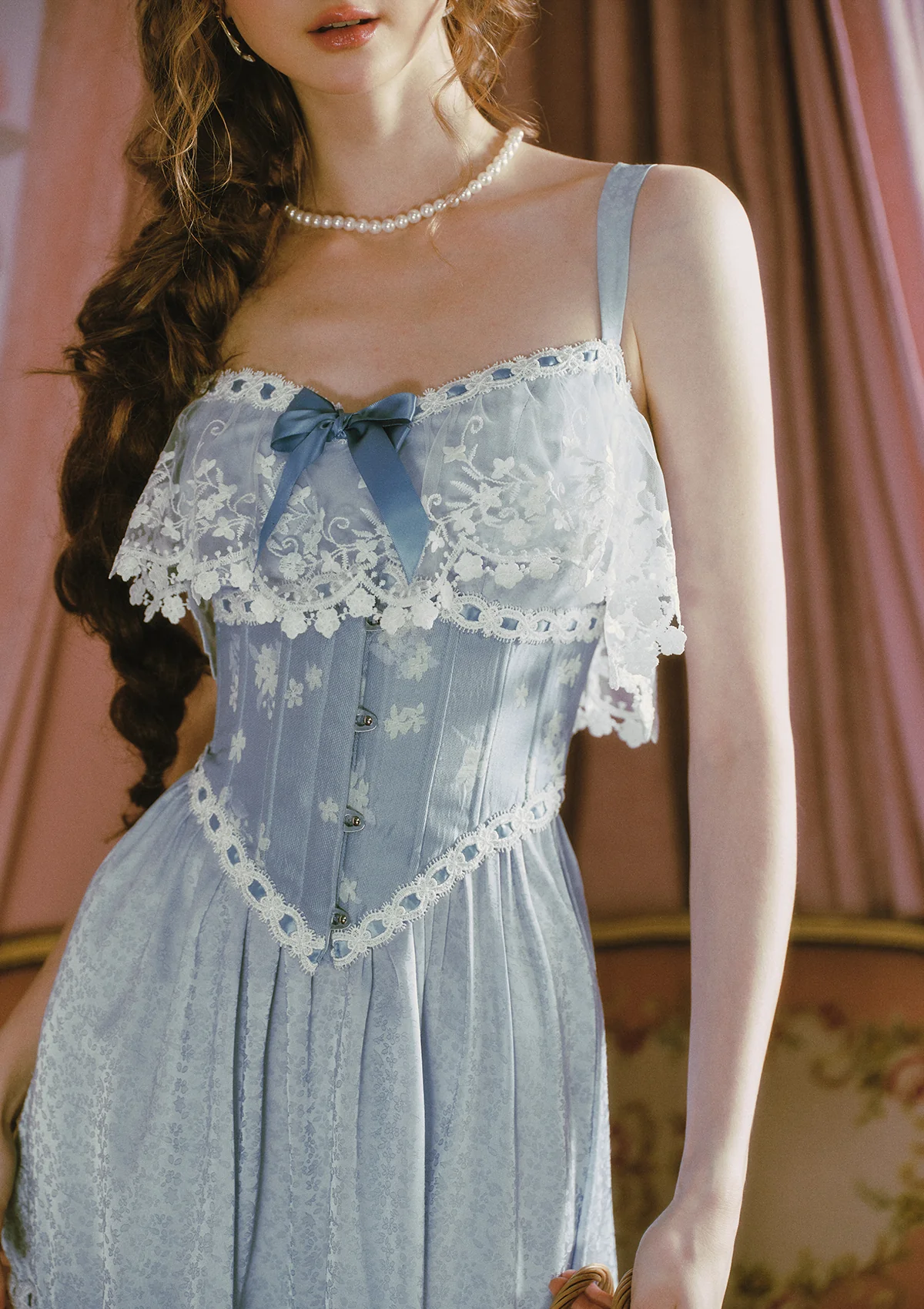 Ice Jade Flower Corset (underbust)
