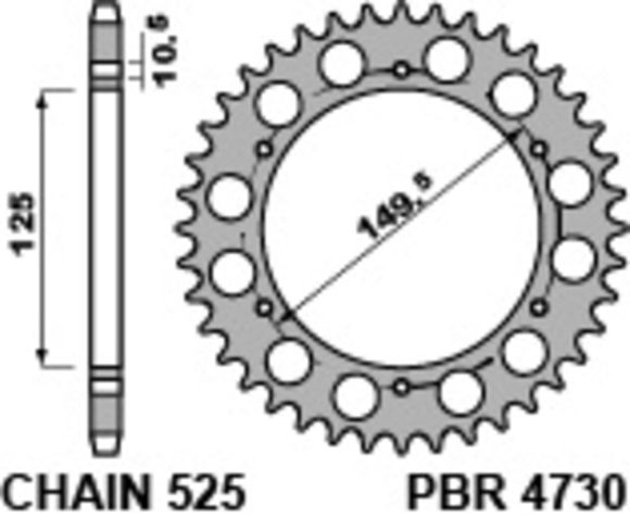 Steel PBR C45 Standard 4730 - 525Ref: Pbr01144A / 1075399003