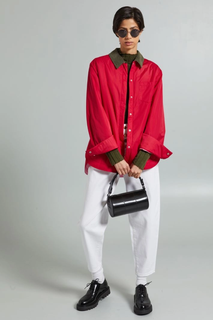 Padded shirt-style jacket - RED GREEN PINK