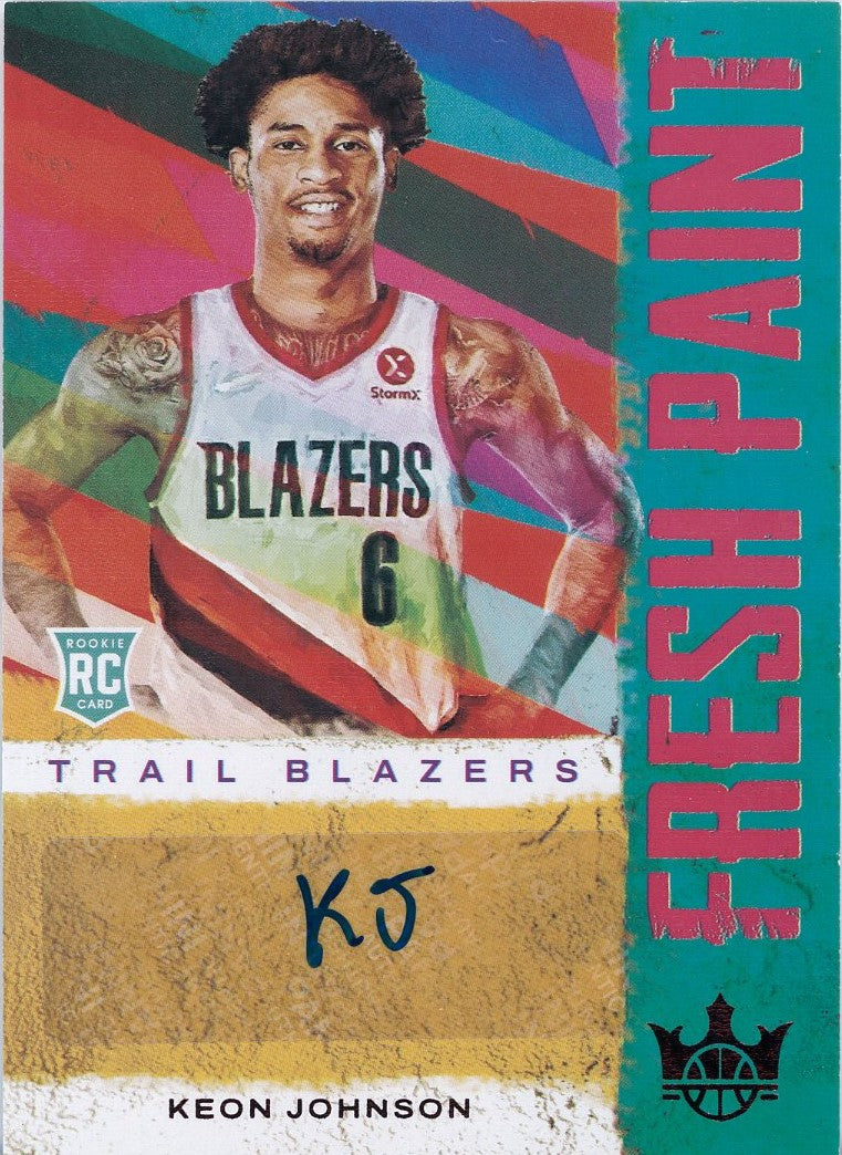 2021/22 Panini Basketball Court Kings #fp-kjn Keon Johnson 39/99 Auto Card
